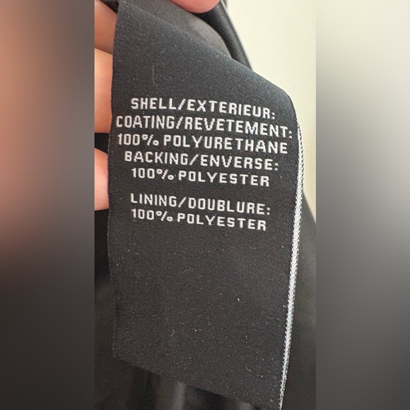 Women’s 7 For All Mankind Faux Leather Double Breasted Blazer Size L - Picture 8 of 12